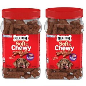 Two box Milk-Bone Soft & Chewy Dog Treats, Beef & Filet Mignon Recipe,